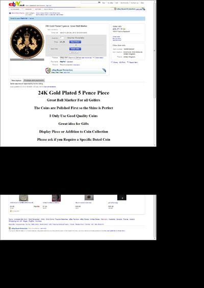 andy_l71 eBay Listing Using our 2008 Gold Proof Five Pence Coin Reverse Photograph